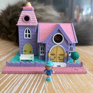 1993 Wedding Chapel Polly Pocket Bluebird lights WORK